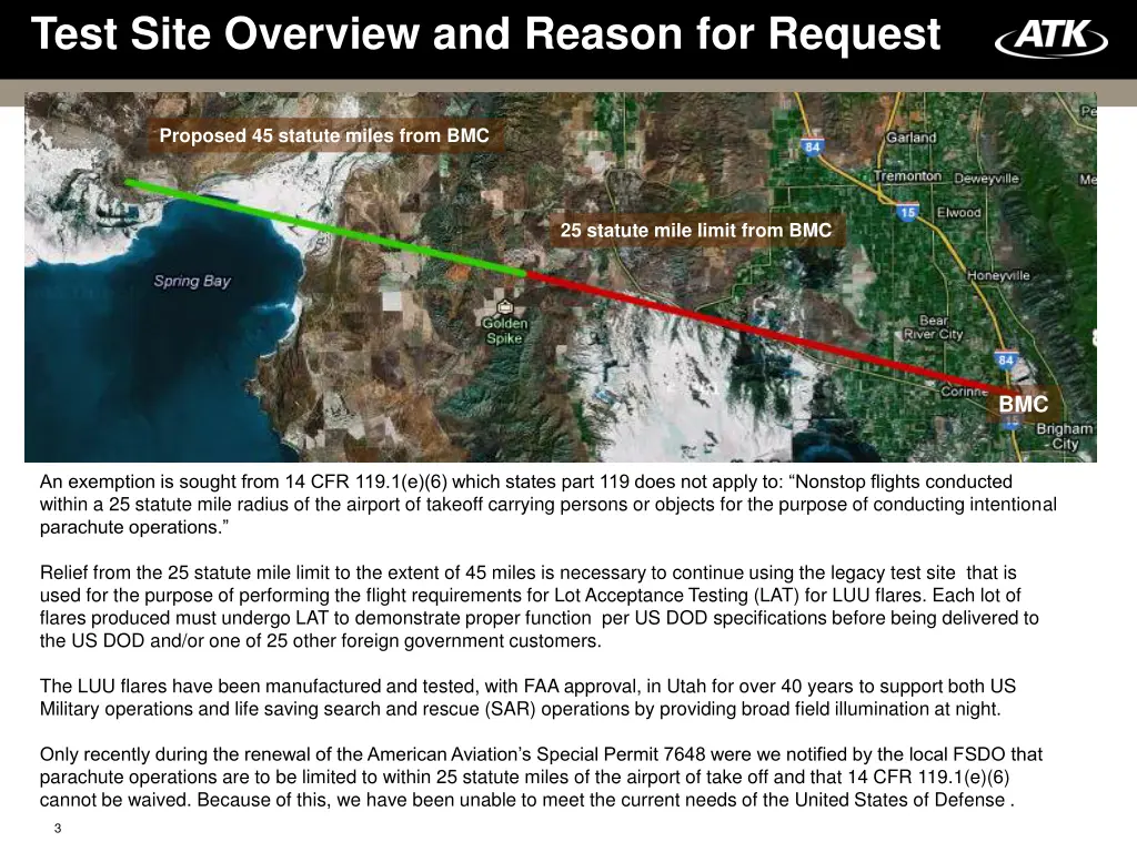 test site overview and reason for request