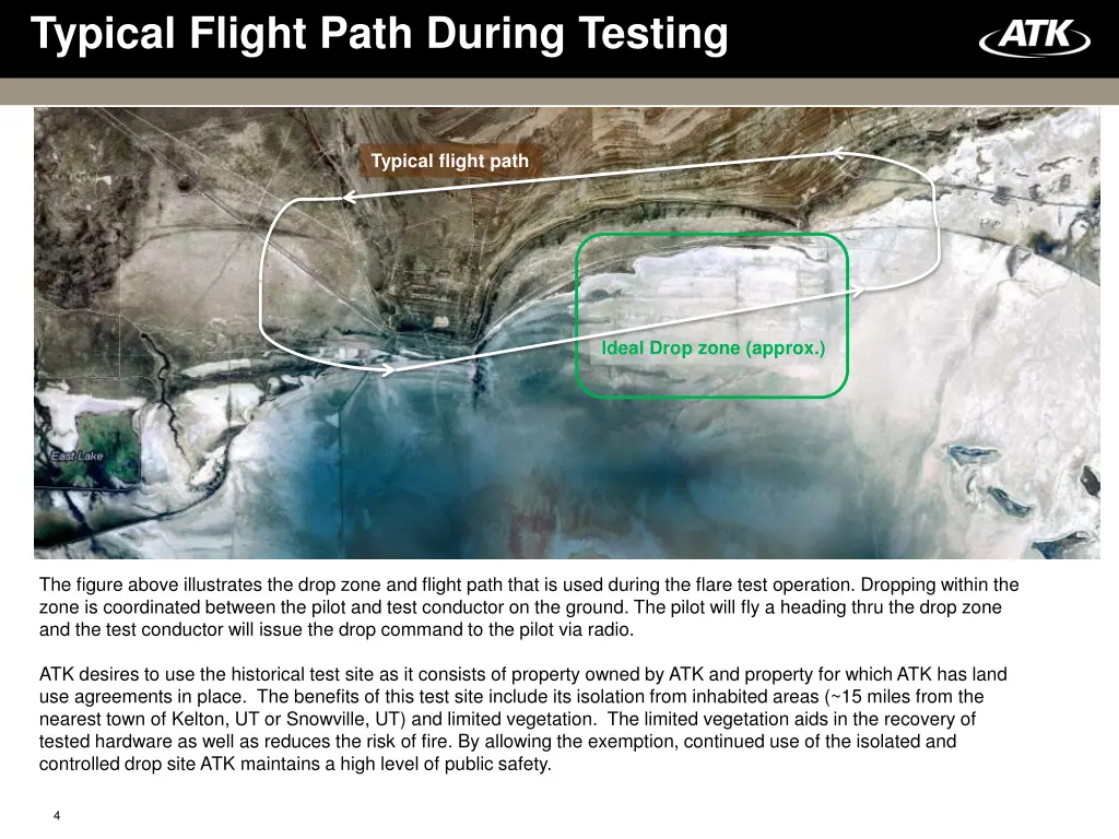 typical flight path during testing