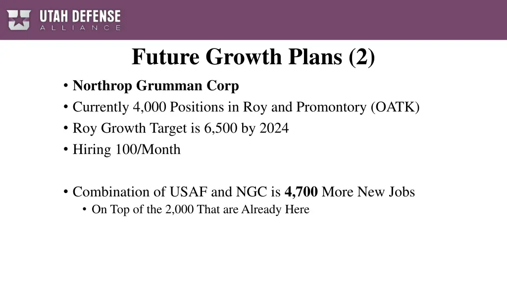 future growth plans 2 northrop grumman corp