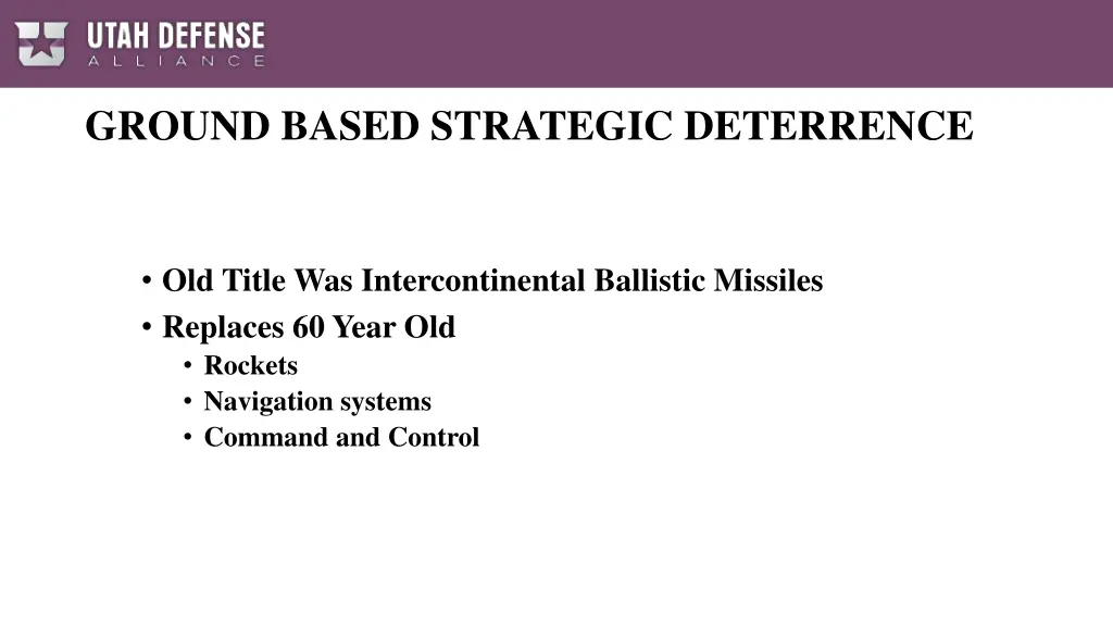 ground based strategic deterrence