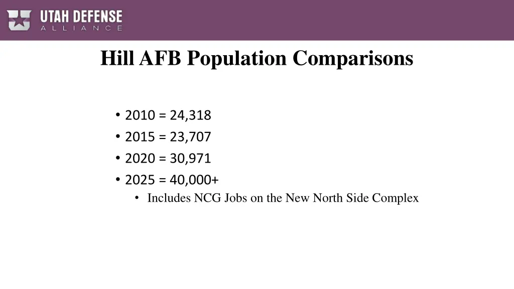 hill afb population comparisons