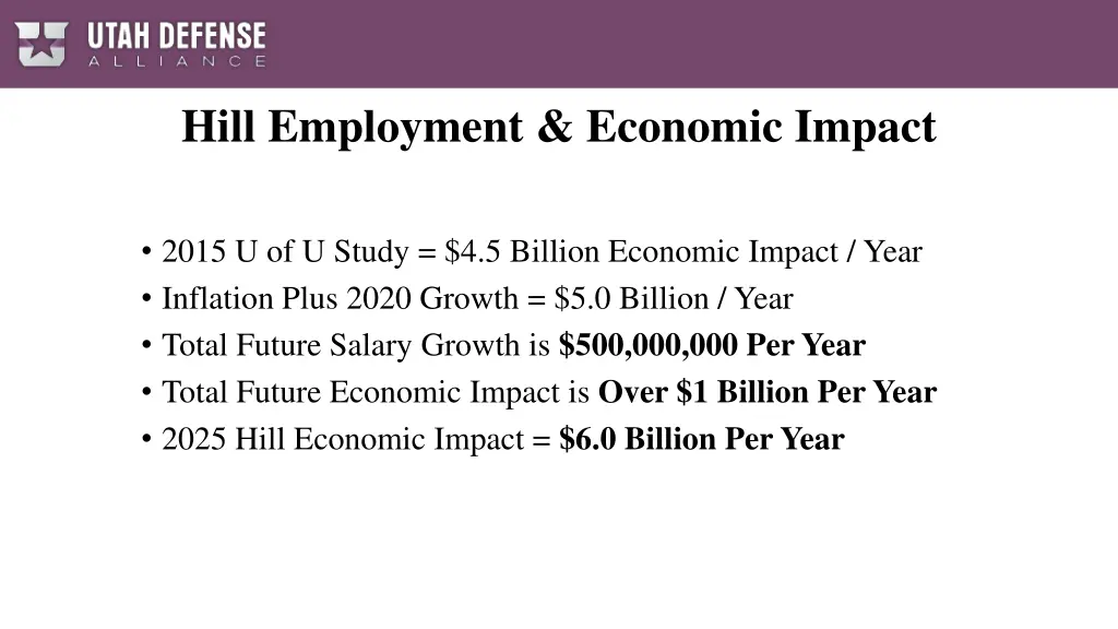 hill employment economic impact