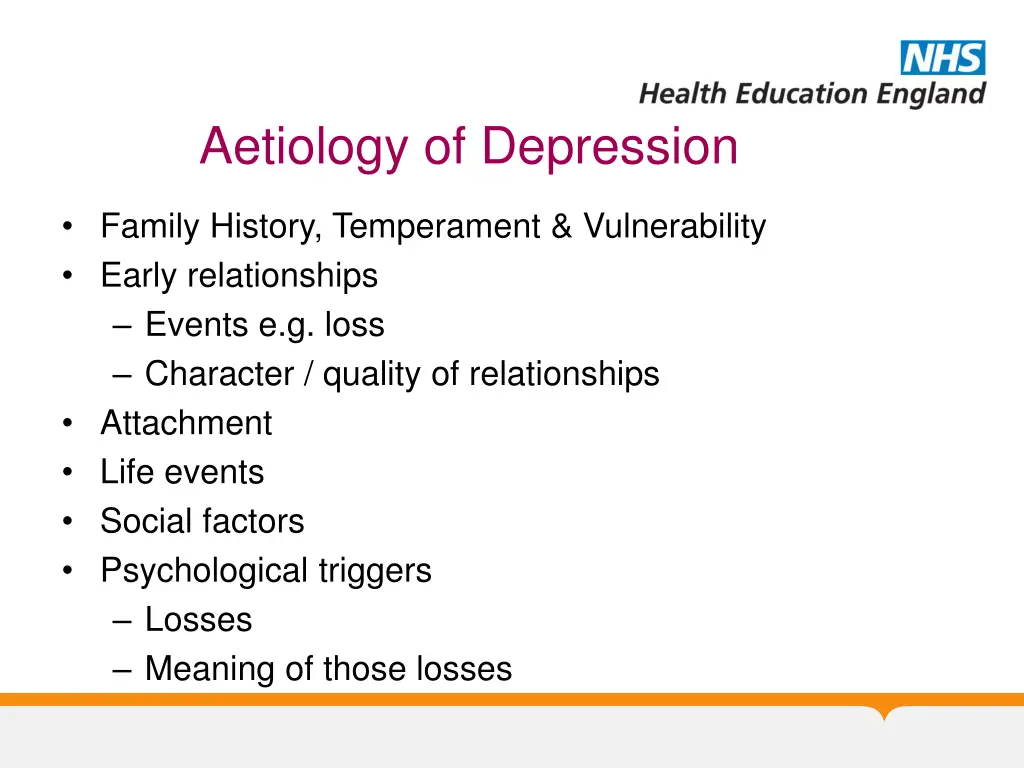 aetiology of depression 1