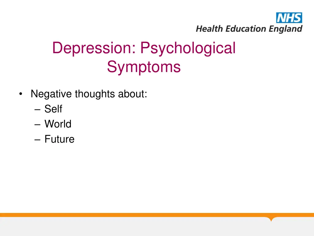 depression psychological symptoms