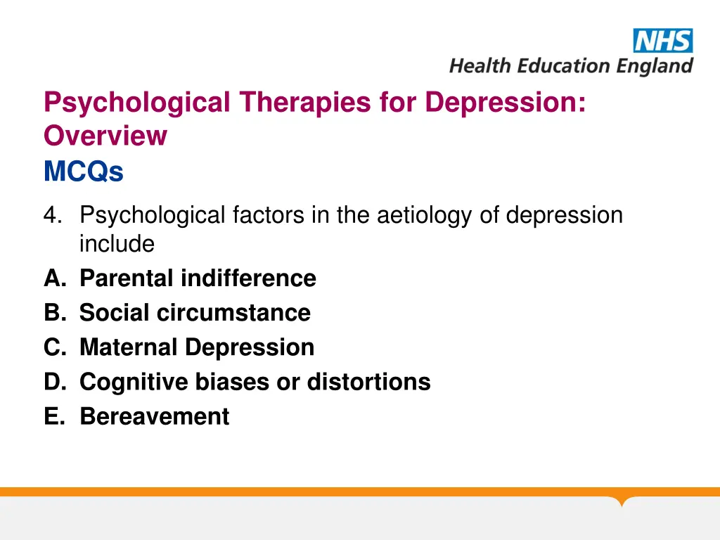 psychological therapies for depression overview 10