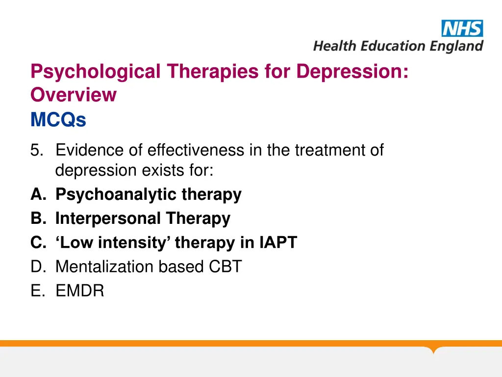 psychological therapies for depression overview 12