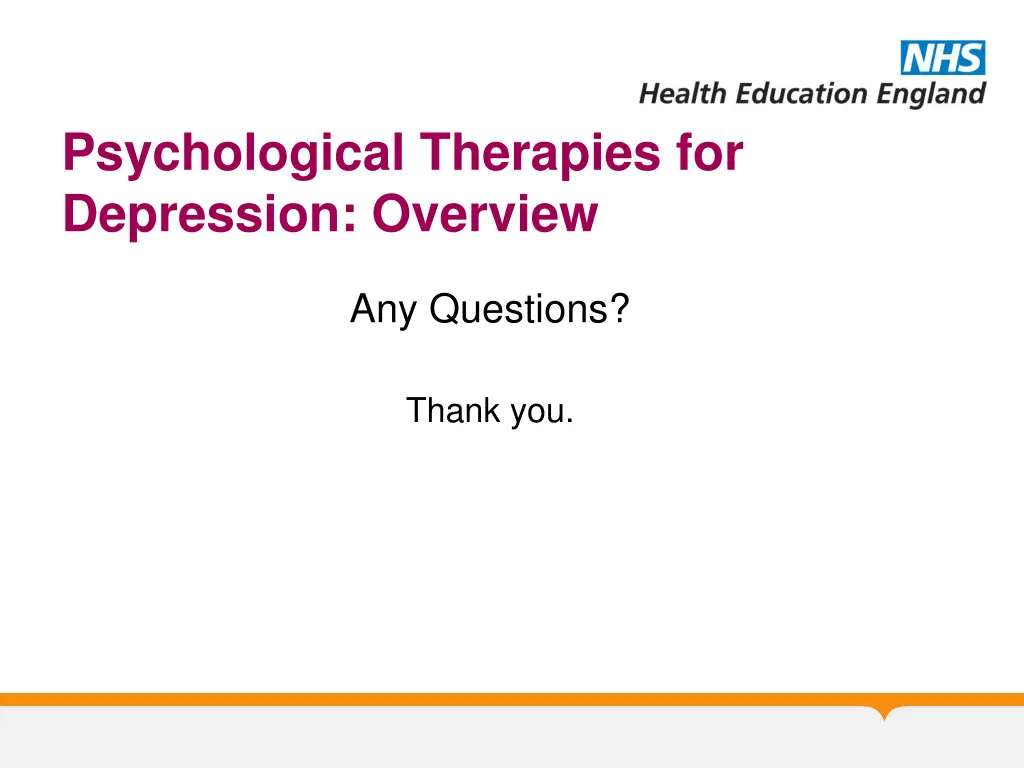 psychological therapies for depression overview 13