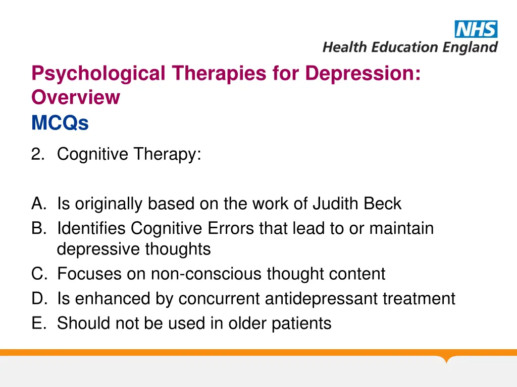 psychological therapies for depression overview 5