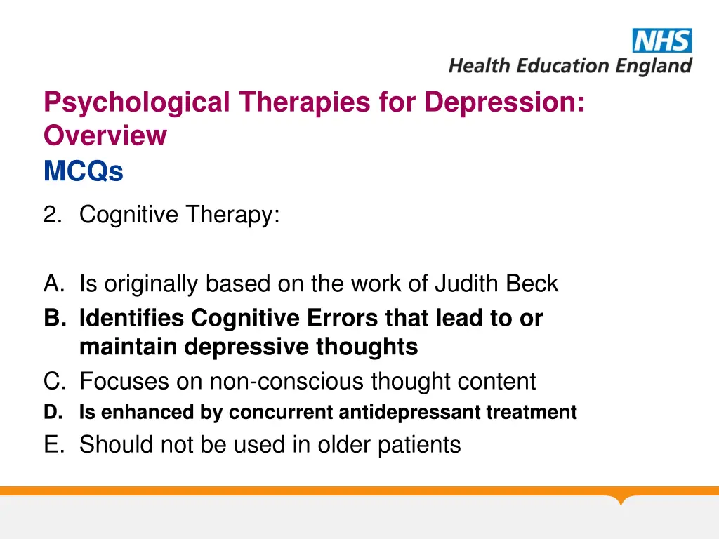 psychological therapies for depression overview 6