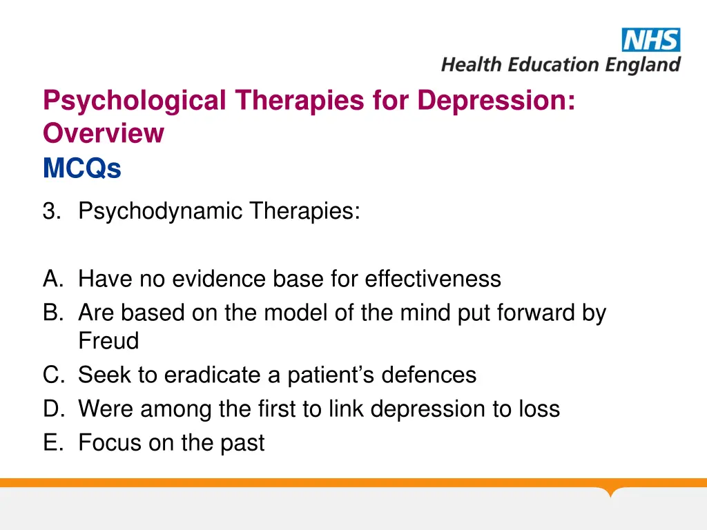 psychological therapies for depression overview 7