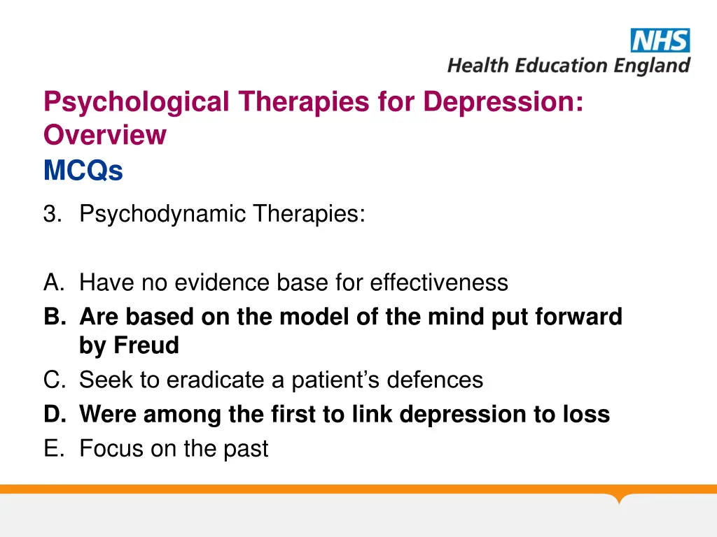 psychological therapies for depression overview 8