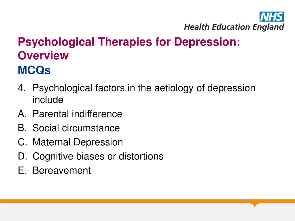 psychological therapies for depression overview 9