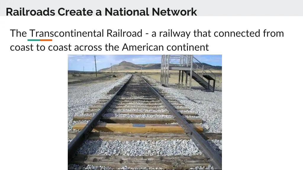 railroads create a national network