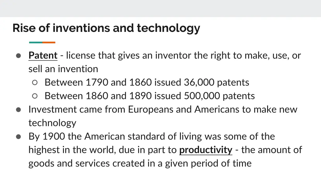 rise of inventions and technology