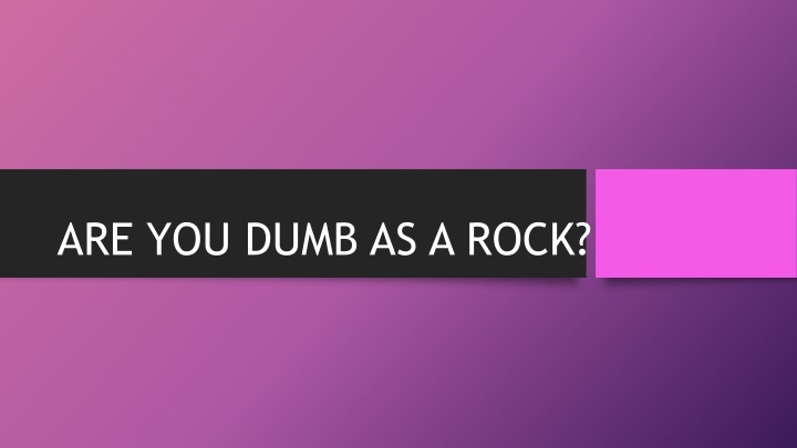 are you dumb as a rock