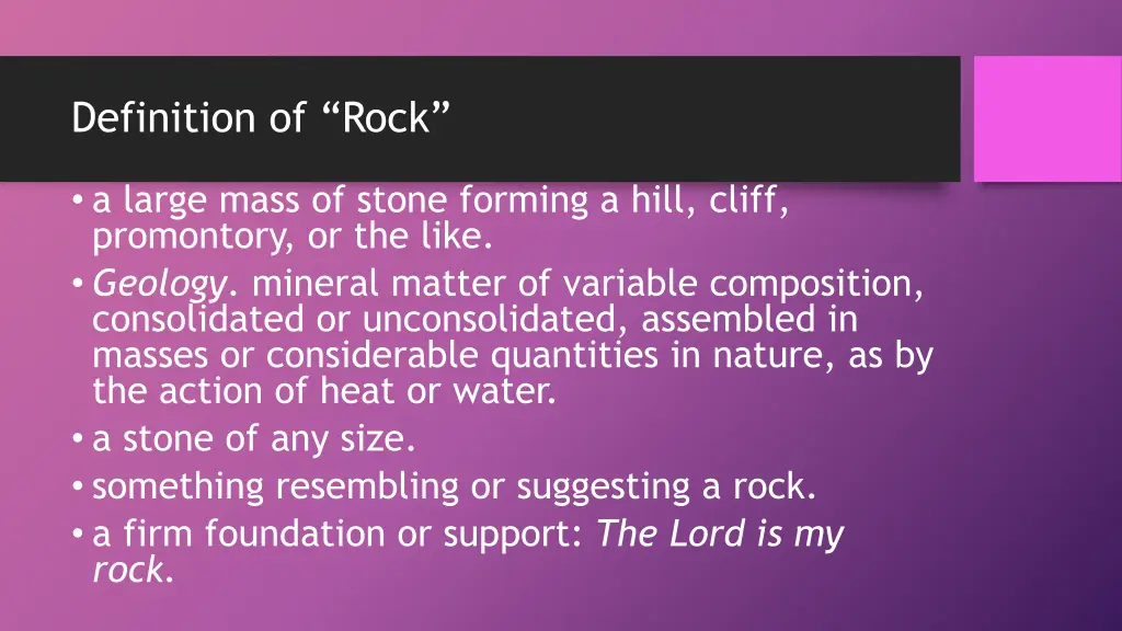 definition of rock