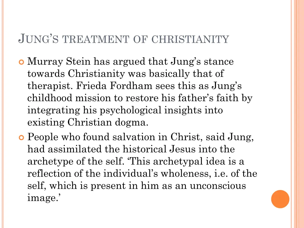 j ung s treatment of christianity