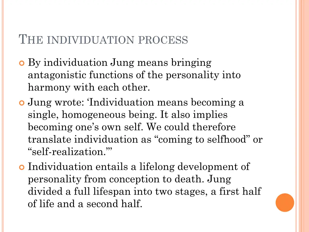 t he individuation process