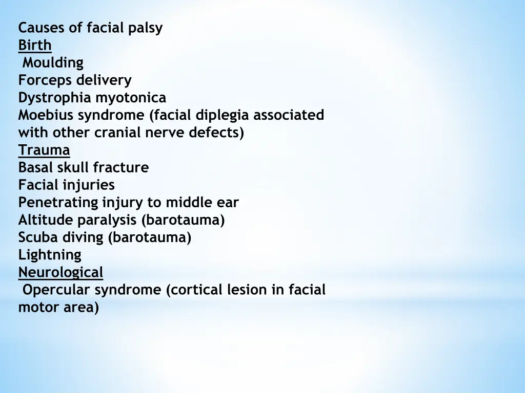 causes of facial palsy birth moulding forceps