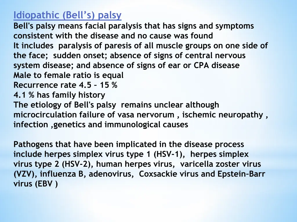 idiopathic bell s palsy bell s palsy means facial