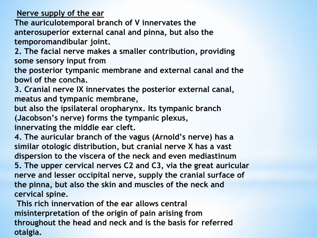 nerve supply of the ear the auriculotemporal