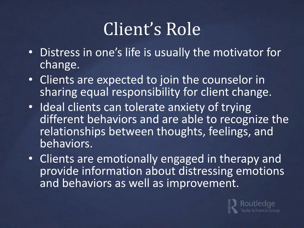 client s role