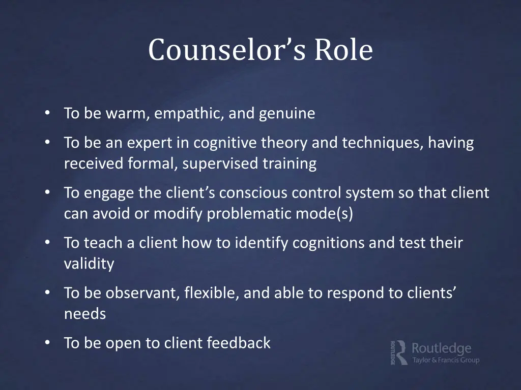 counselor s role