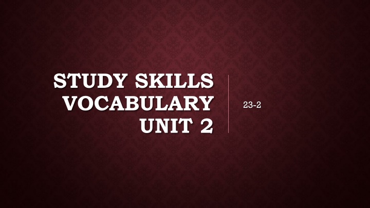 study skills vocabulary