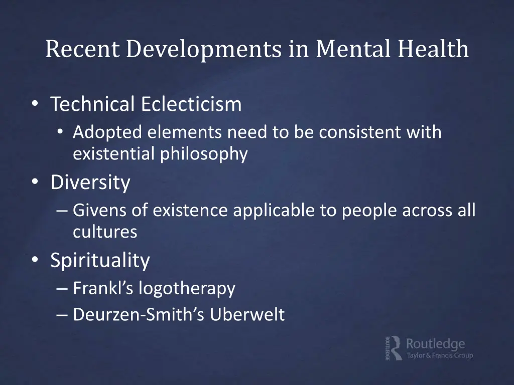 recent developments in mental health 2