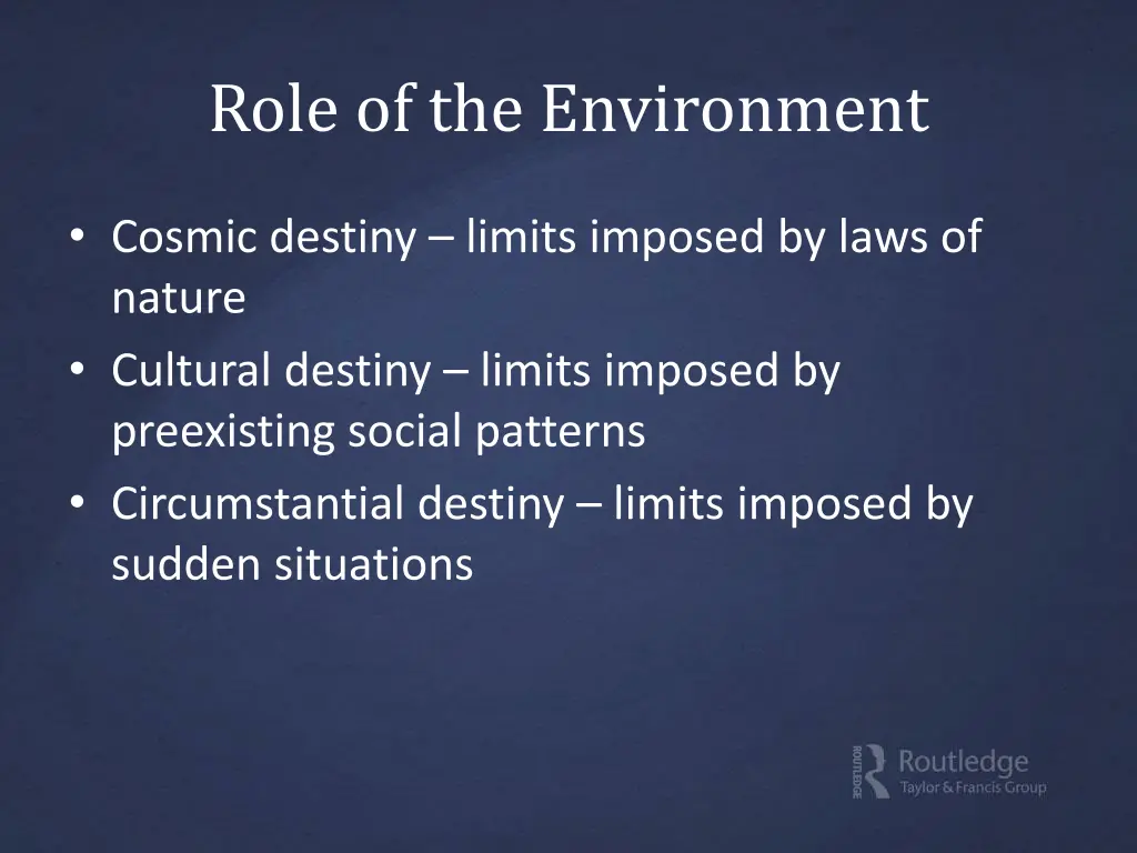 role of the environment 1