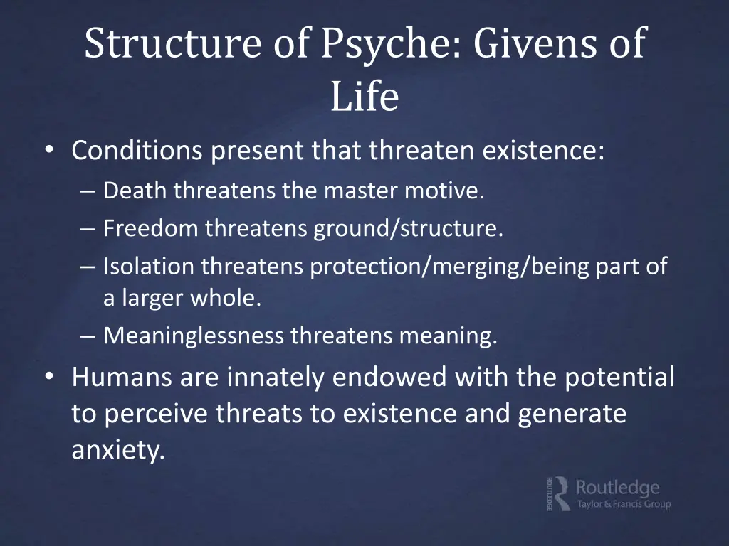 structure of psyche givens of life conditions