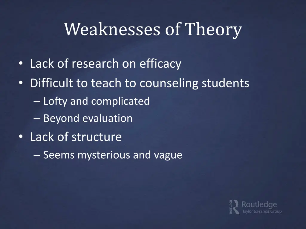 weaknesses of theory