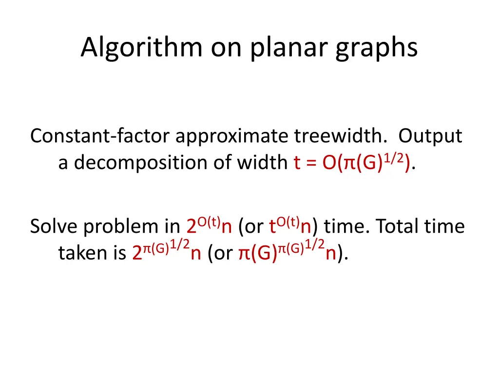 algorithm on planar graphs