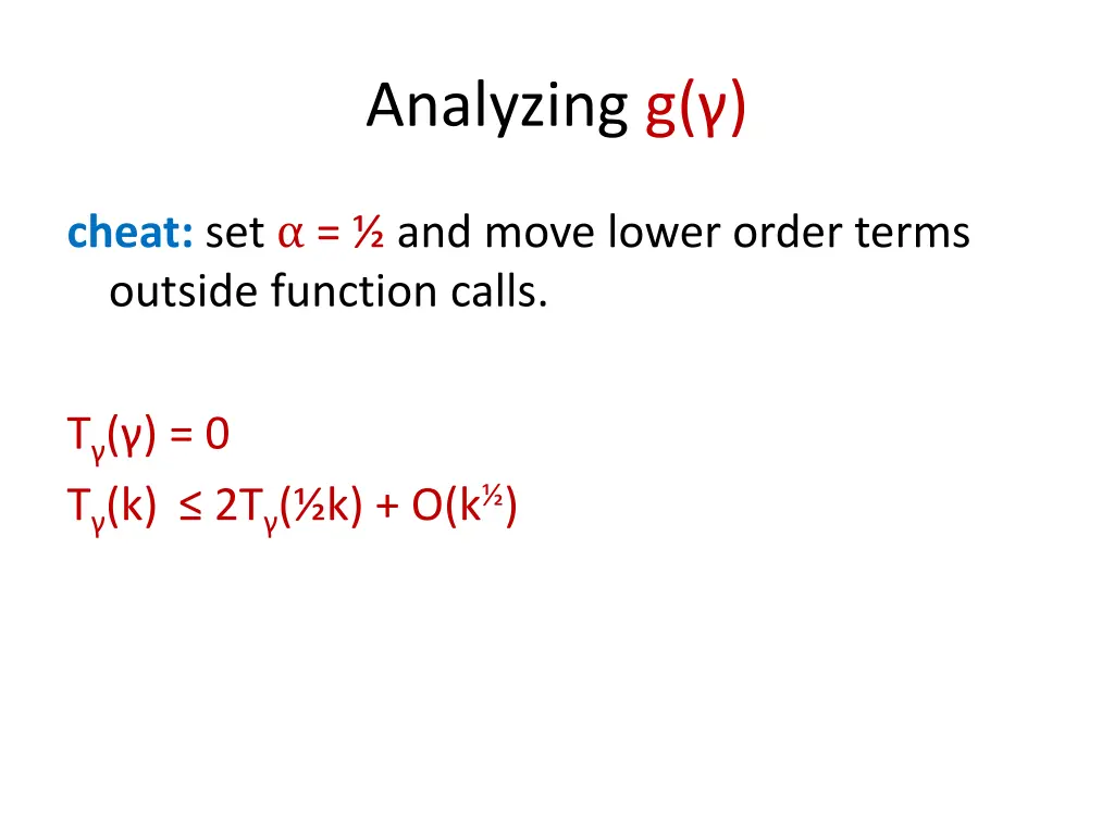 analyzing g