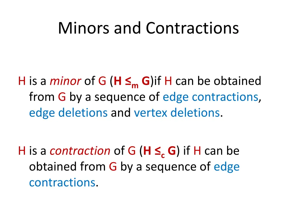 minors and contractions