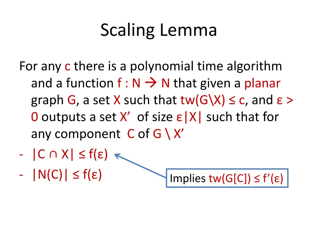 scaling lemma