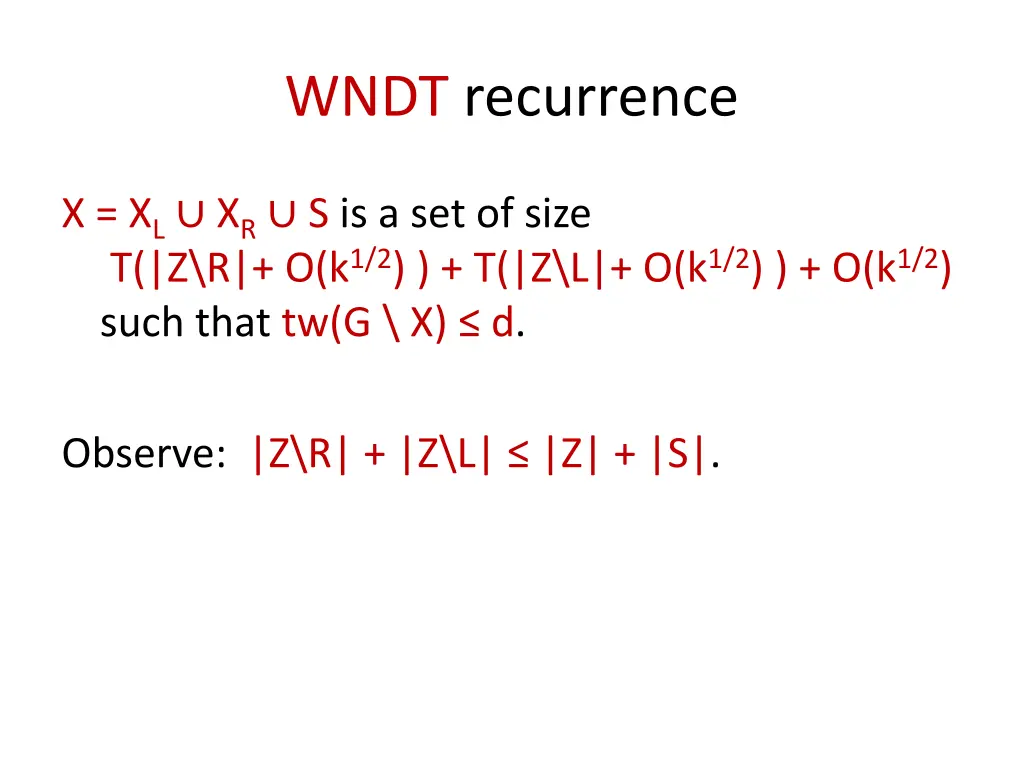 wndt recurrence 2