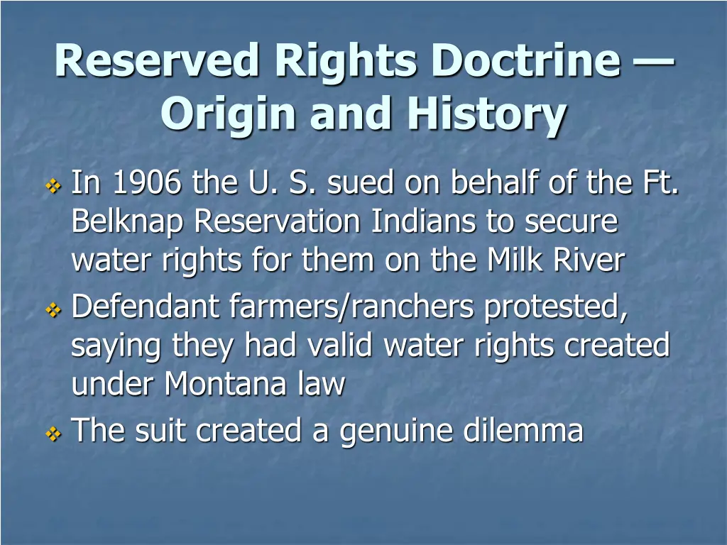 reserved rights doctrine origin and history 1