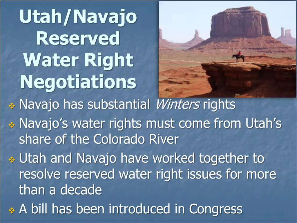 utah navajo reserved water right negotiations