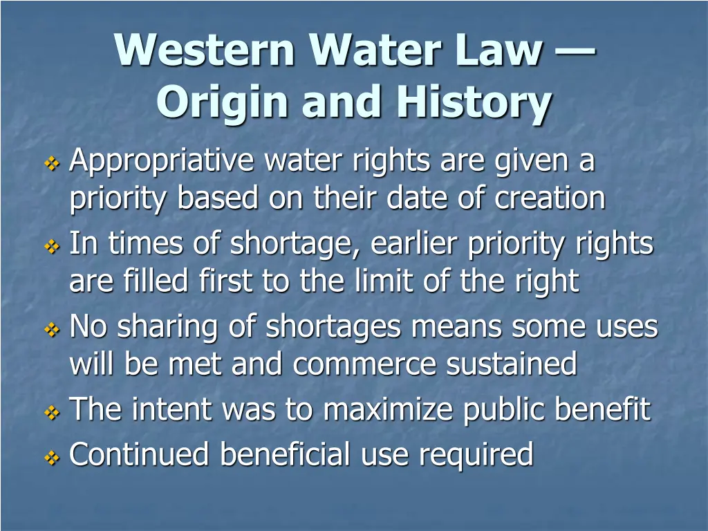 western water law origin and history 1