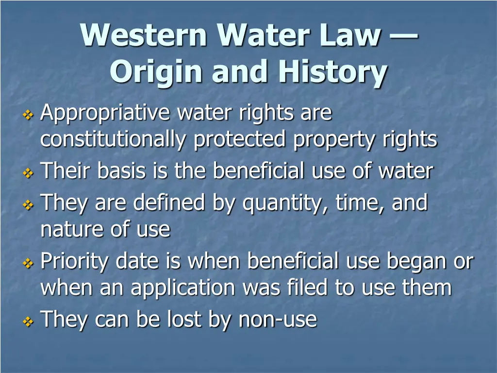 western water law origin and history 2