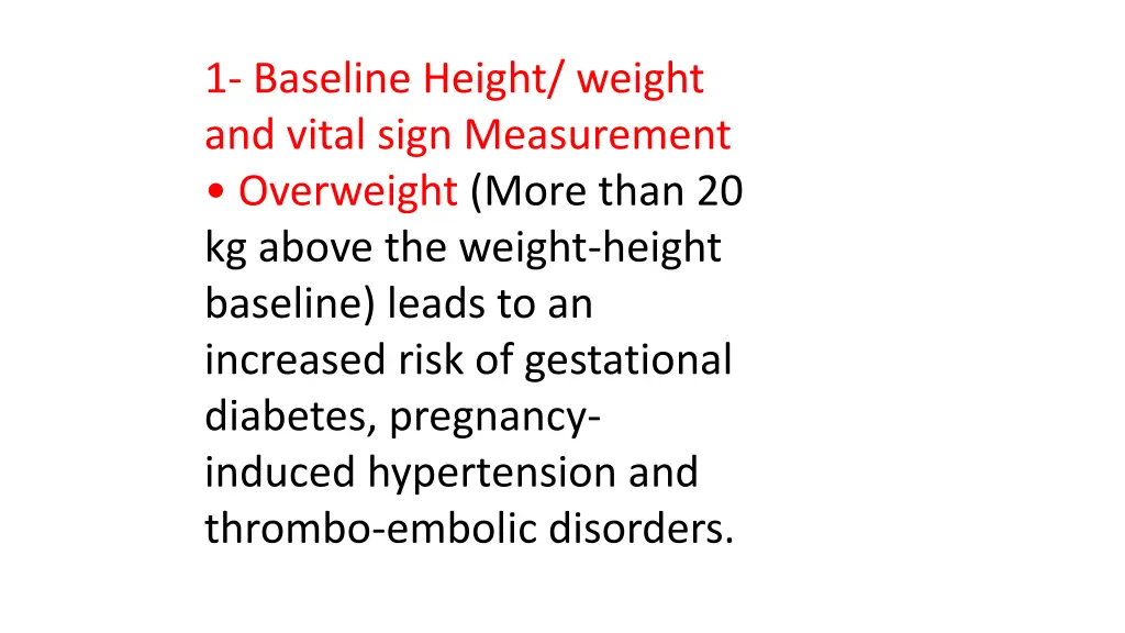 1 baseline height weight and vital sign