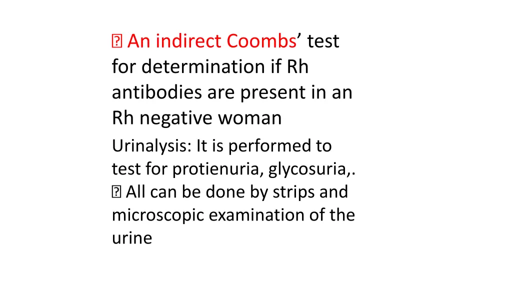 an indirect coombs test for determination