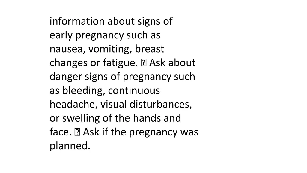 information about signs of early pregnancy such