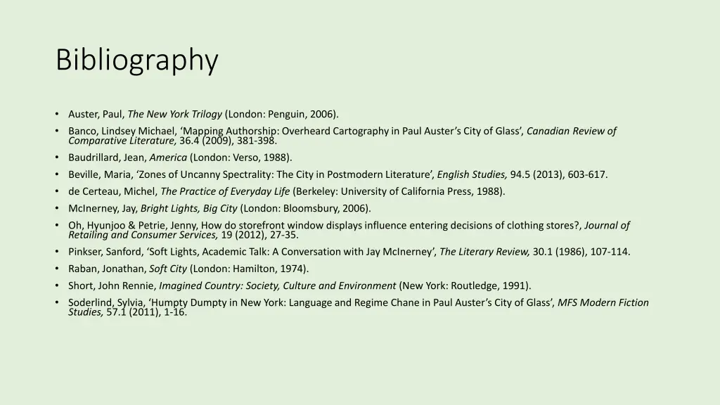 bibliography