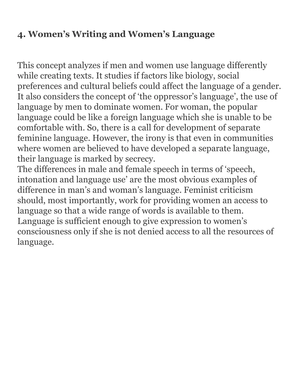 4 women s writing and women s language