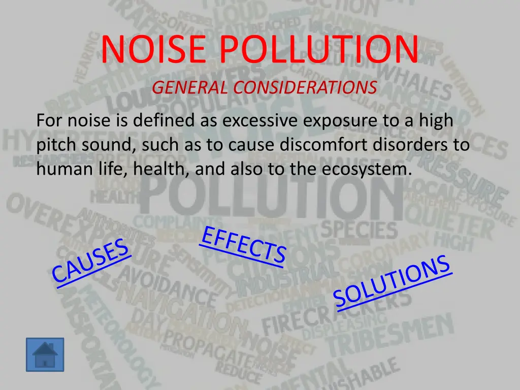 noise pollution general considerations