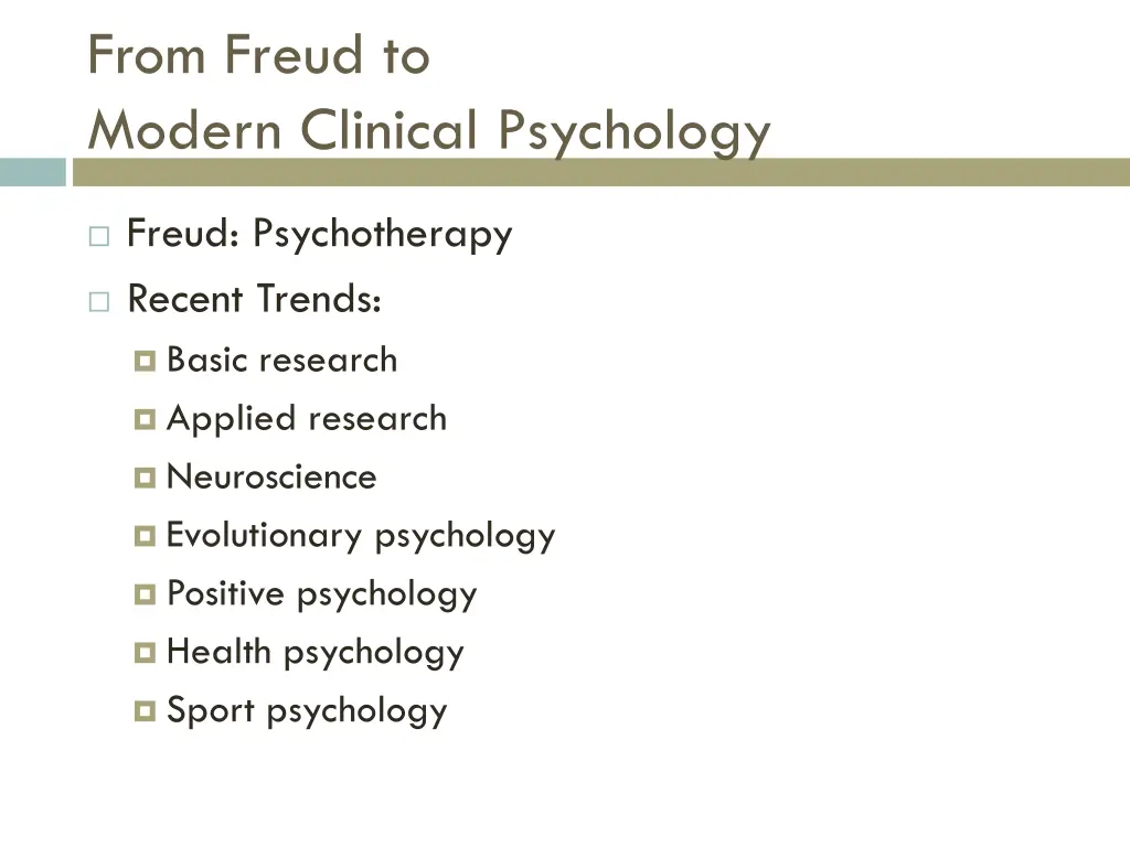 from freud to modern clinical psychology