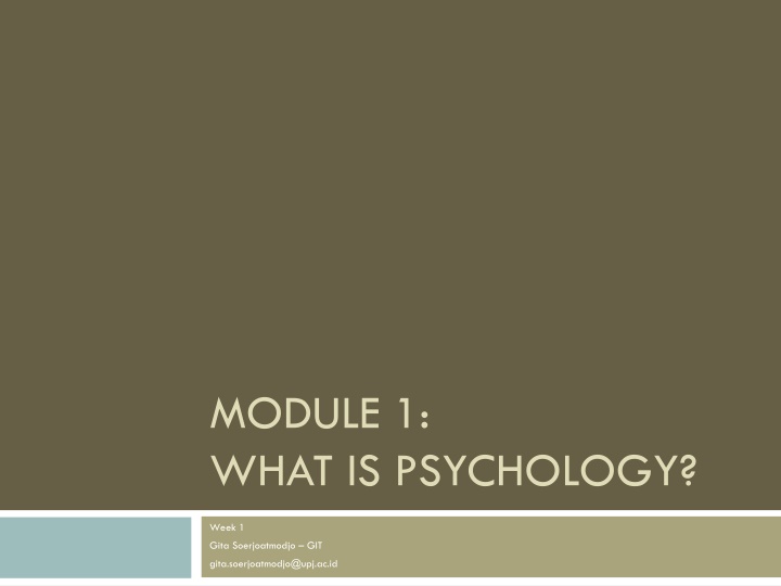 module 1 what is psychology