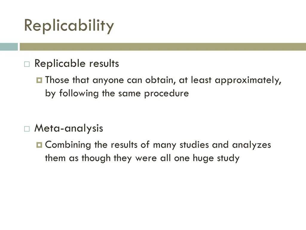 replicability